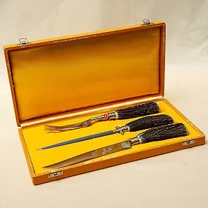 Винтажный Набор для Барбекю «Охота» - 3 предмета, Германия, DREIZACK SOLINGEN, 50 -е годы ХХ века.