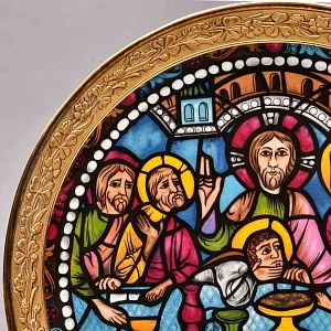 Фарфоровая Тарелка «Тайная вечерня. Витражи Шартрского Собора», Krautheim & Adelberg Германия, 1945-1977 годы. 