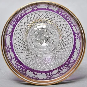 Винтажная Хрустальная Ваза с крышкой - Конфетница - Доза, Egermann, Богемия, Чехия 50-е гг. 