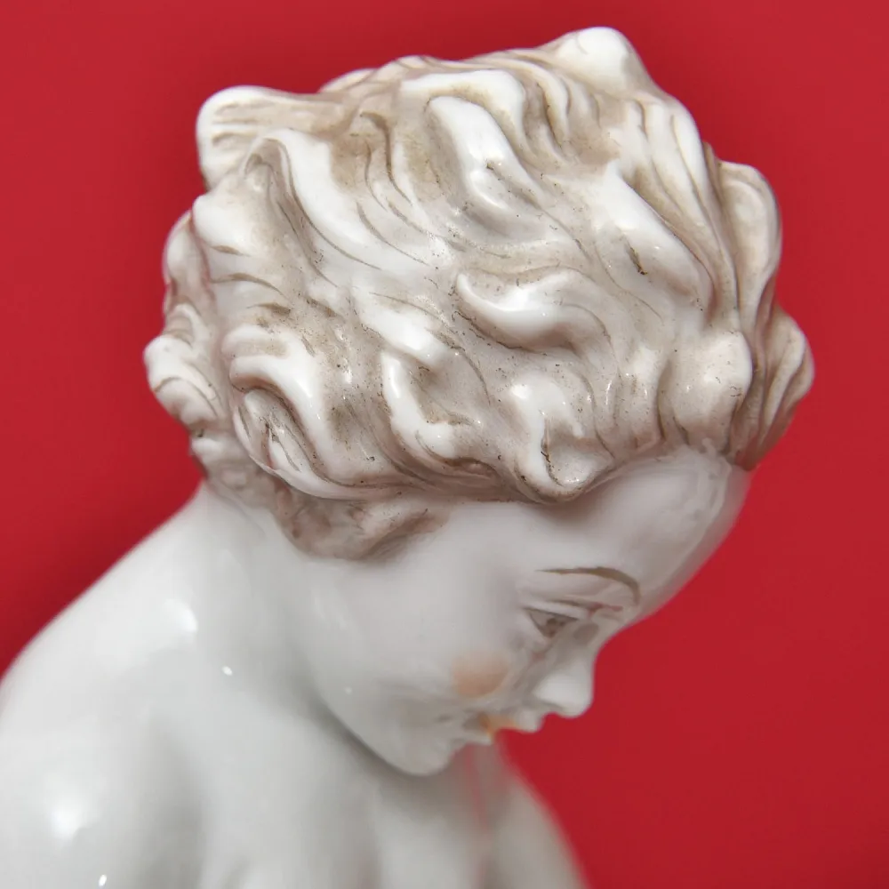 Антикварная Фарфоровая Статуэтка «ПУТТИ С КОЗЛЕНКОМ», ROSENTHAL Германия - 1939 год.