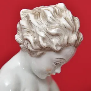 Антикварная Фарфоровая Статуэтка «ПУТТИ С КОЗЛЕНКОМ», ROSENTHAL Германия - 1939 год.