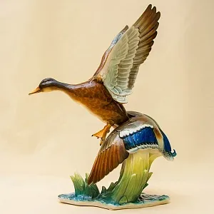 Большая Фарфоровая Статуэтка «Птицы - Взлетающие утки», Hutschenreuther,  Германия -1970 год.