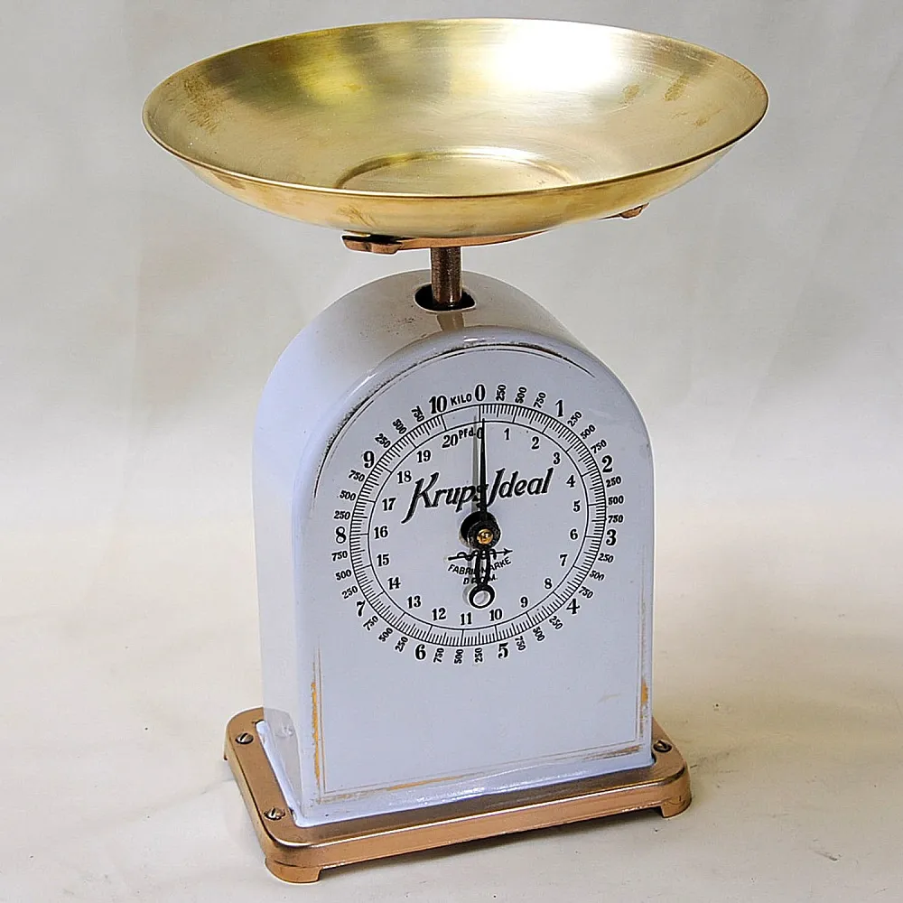 Редкость! Старинные Кухонные Фарфоровые Весы на 10кг. KRUPS IDEAL, Германия -1915 год.