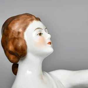 Антикварная Фарфоровая статуэтка Арт Деко «Танцующие девушки», VOLKSTEDT Германия, 30- гг.