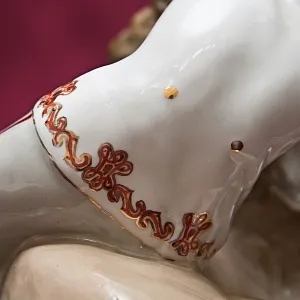  Коллекционная Фарфоровая статуэтка «Укротительница Ирина Бугримова и лев Цезарь», СССР ЛЗФИ, 50-е годы.