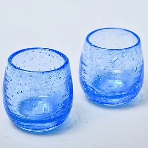 Редкость! Пара Авторских Стеклянных Стаканов «АКВАМАРИН», ручная работа BIOT Франция 80гг..