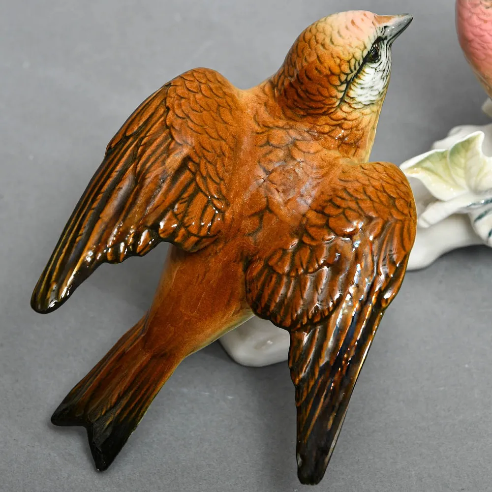 Пара Птиц - Фарфоровая Статуэтка «Чечётки», Karl Ens, Германия - середина ХХ века.