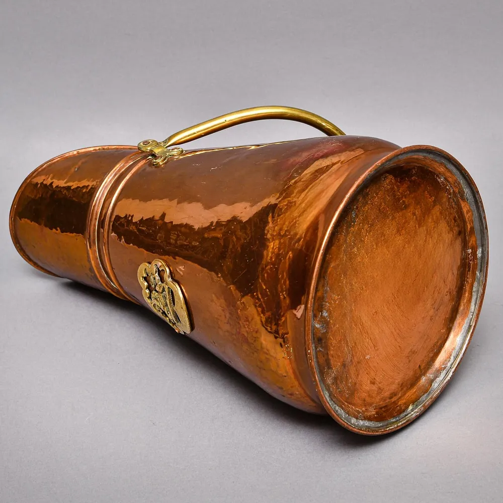 Высокий Медный Зольник или Подставка для зонтов и тростей, Бельгия середине ХХ века.