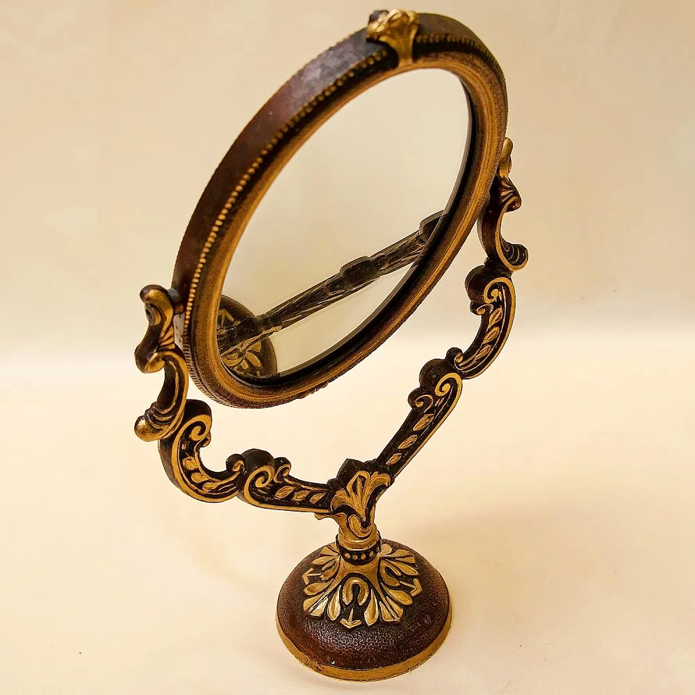 Классическое Настольное Двухстороннее Будуарное Зеркало, Бронза, Франция, середина ХХ века.