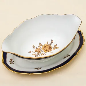 Кобальтовый Фарфоровый Столовый сервиз «Marie-Luise» на 6 персон, LINDNER Kups, Германия 60-гг.