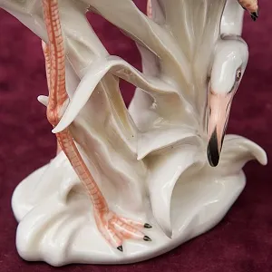 Птицы - Фарфоровая статуэтка «ПАРА ФЛАМИНГО», Карл Энс / Karl Ens,  Германия, 50-е годы ХХ века.