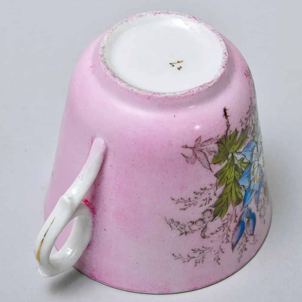 Антикварная Фарфороввая Чайная Пара «НА ПАМЯТЬ», Германия, конец XIX века.