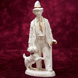 «Карандаш и Клякса» - Авторская Коллекционная Фарфоровая Статуэтка Клоун, Россия.