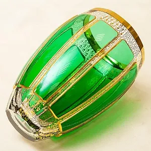 Коллекционная Ваза для Цветов «Зелёный Изумруд», Хрусталь ERNST WITTIG, Германия середина ХХ века.