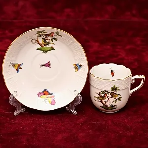 Коллекционная Кофейная пара «ROTHSHILD BIRDS», Фарфор Herend Венгрия, вторая половина ХХ века.
