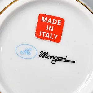 Фарфоровый Соусник с крышкой, блюдцем и ложечкой, Giulia Mangani Италия, вторая половина ХХ века.