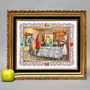Редкость! Фарфоровая Картина - Пласт «ТРАКТИРЩИК», DÉCORS DE PARIS Франция, вторая половина ХХ века.