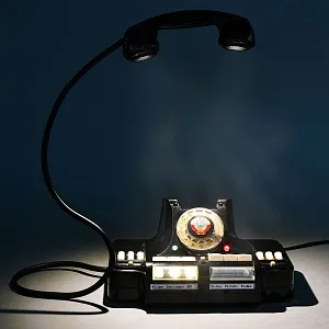 Настольная Электрическая Лампа - Светильник «Директорский Телефон КД-6 Гербовый» СССР - 1965 год.