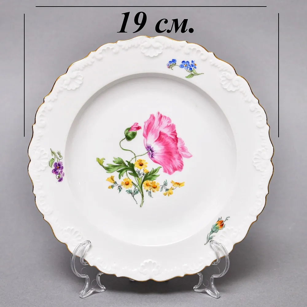 Чайный набор «Мейсенский букет» на 6 персон, Фарфор MEISSEN Германия, 1924 - 1934 годы. 