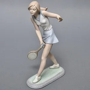 Парные Фарфоровые статуэтки «Теннисистка и Теннисист», Lladro Испания, 1982 - 1987 годы. 