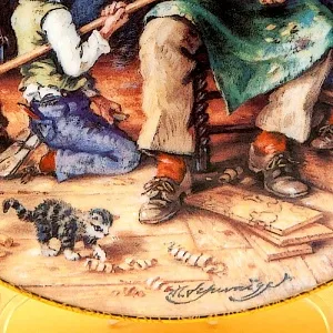 Коллекционная Тарелка «Дедушкина мастерская» Фарфор, Weimar Porzellan Германия -1993 год.