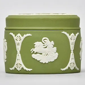 Коллекционная Шкатулка - Бонбоньерка «Античная Колесница», Яшмовый Фарфор WEDGWOOD, Англия.