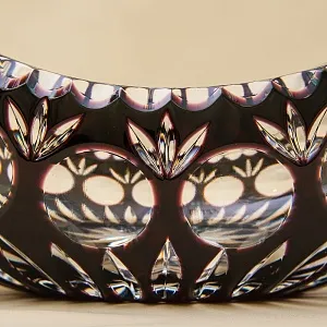 Ваза-Конфетница «ЛАДЬЯ» Цветной Хрусталь Trischler Winterhalder Германия 70-е гг.