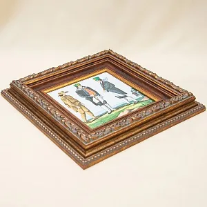 Настенное Панно - Плакетка - Картина «Люди средневековья», Керамика, Италия - вторая половина ХХ века. 