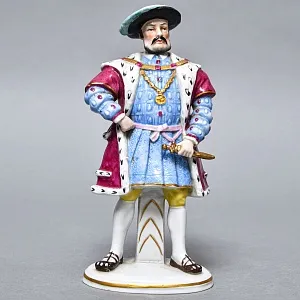 Полная Коллекционная серия Фарфоровых статуэток «Генрих VIII и его шесть жен», Sitzendorf Германия.