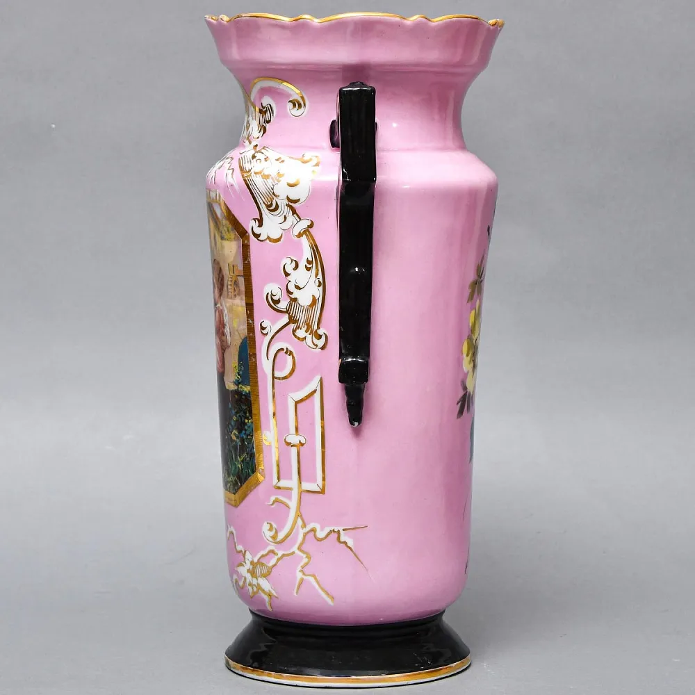 Редкость! Антикварные Парные Фарфоровые Вазы «Мгновения детства», Франция, конец XIX века. 