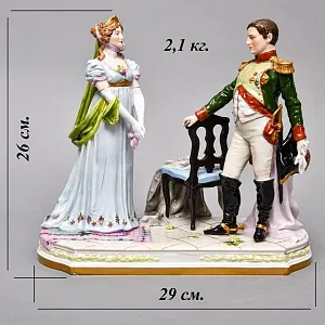 Коллекционная Фарфоровая статуэтка «Наполеон Бонапарт и Луиза Прусская» Scheibe-Alsbach Германия. 