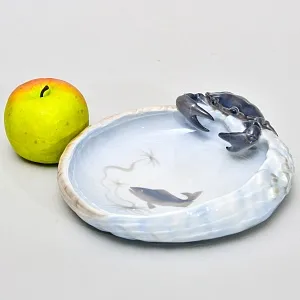 Коллекционное Фарфоровое Блюдо для морепродуктов «КРАБ», Royal Copenhagen Дания, 1966 год.