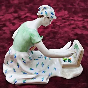 Редкая! Коллекционная Авторская Фарфоровая статуэтка «На Этюдах», ДФЗ - Дулево, СССР 50 гг. 