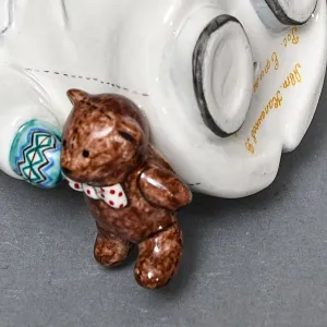 Авторская Коллекционная Фарфоровая Статуэтка «Укутыш - Прогулка с Мишкой», Россия.