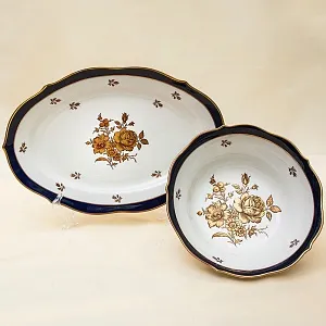 Большое Фарфоровое Блюдо - Тарелка «Marie-Luise», Кобальт LINDNER Kups, Германия 60-гг. 