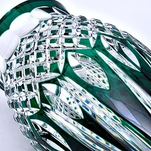 Класическая Хрустальная Ваза зелёного цвета, VAL SAINT LAMBERT, Бельгия.