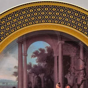 Большое Коллекционное Блюдо - Тарелка «Отдых после Охоты» Фарфор KAISER Германия.