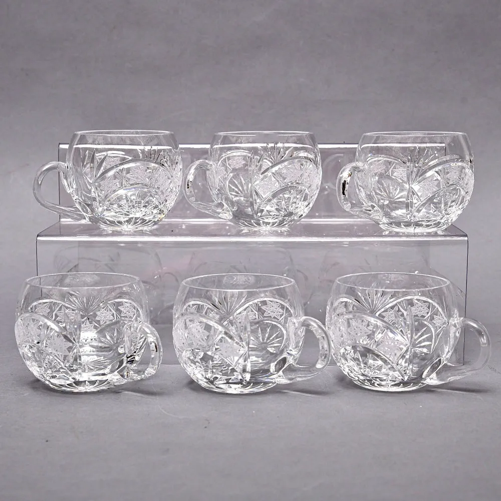 Винтажный Набор Хрустальных Чашек - Кружек Trischler Winterhalder Германия 70-е гг. 