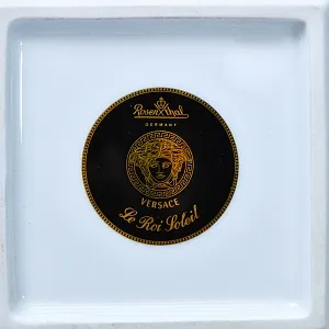 Коллекционная Фарфоровая Тарелочка - Визитница - Пепельница из серии "Король - Солнце", VERSACE Rosenthal Германия, 1993 год.