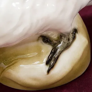 Большая Статуэтка Птица - Попугай - Какаду Малуккский, фарфор ИФЗ, Россия.