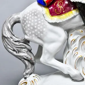Антикварная Фарфоровая статуэтка «Старый Фриц. Король Пруссии Фридрих II на коне», SITZENDORF Германия.