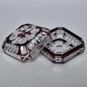 Хрустальная Шкатулка - Конфетница - Орешница, VAL SAINT LAMBERT Бельгия середина ХХ века.