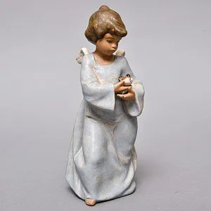 Коллекционная Фарфоровая статуэтка «Ангел с птицей» серия Грес, Lladro Испания.