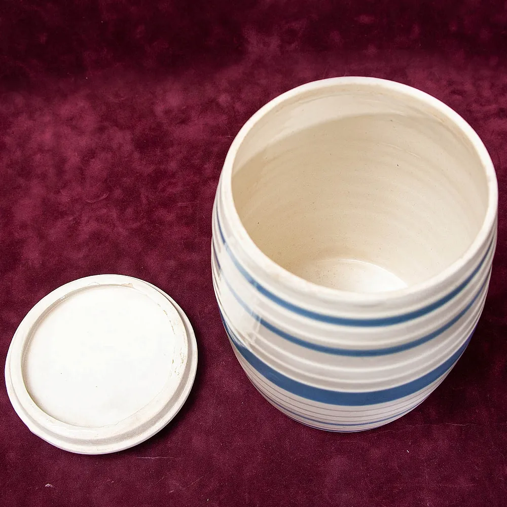 Большой Винтажный Фаянсовый Бочонок с крышкой - Емкость - Банка на 4 литра, СССР.