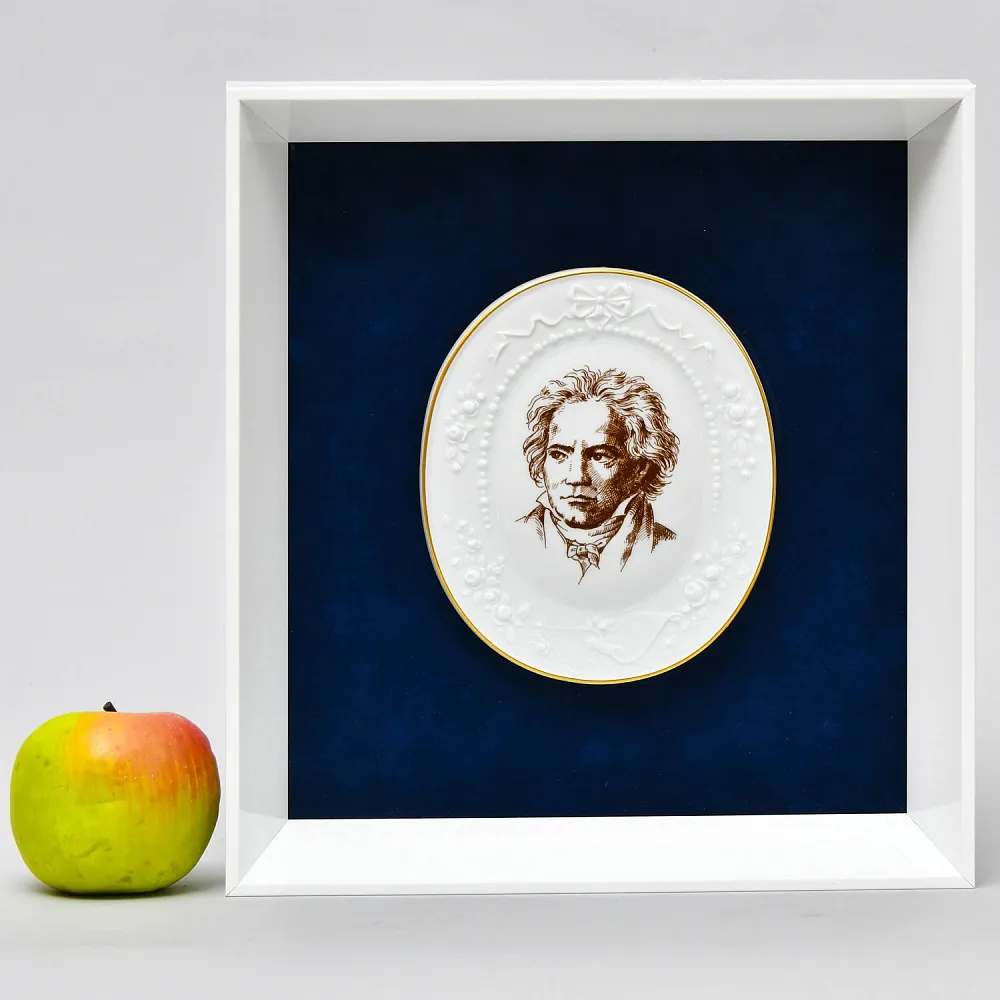 Картина - Панно - Фарфоровая Плакетка «Людвиг ван Бетховен», MEISSEN  Германия -1978 год.
