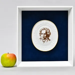 Картина - Панно - Фарфоровая Плакетка «Людвиг ван Бетховен», MEISSEN  Германия -1978 год.