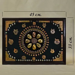 Настенное Коллекционное Панно - Картина "Старинные Латунные замки и накладки" . Россия конец XIX  начало ХХ века.