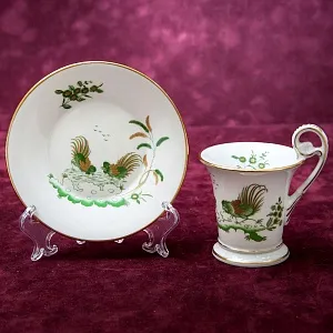 Коллекционная Кофейная Пара «Петухи» Фарфор RICHARD GINORI, Италия 70-е годы ХХ века.