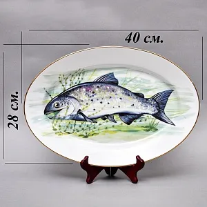 Столовый «Рыбный» Сервиз на 6 персон, Фарфор Limoges / Лимож Франция, конец ХХ века.