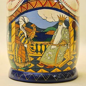 Русский Сувенир Матрёшка - Авторская роспись - «Сказка о Золотом Петушке», Дерево - Россия -1995 год. 